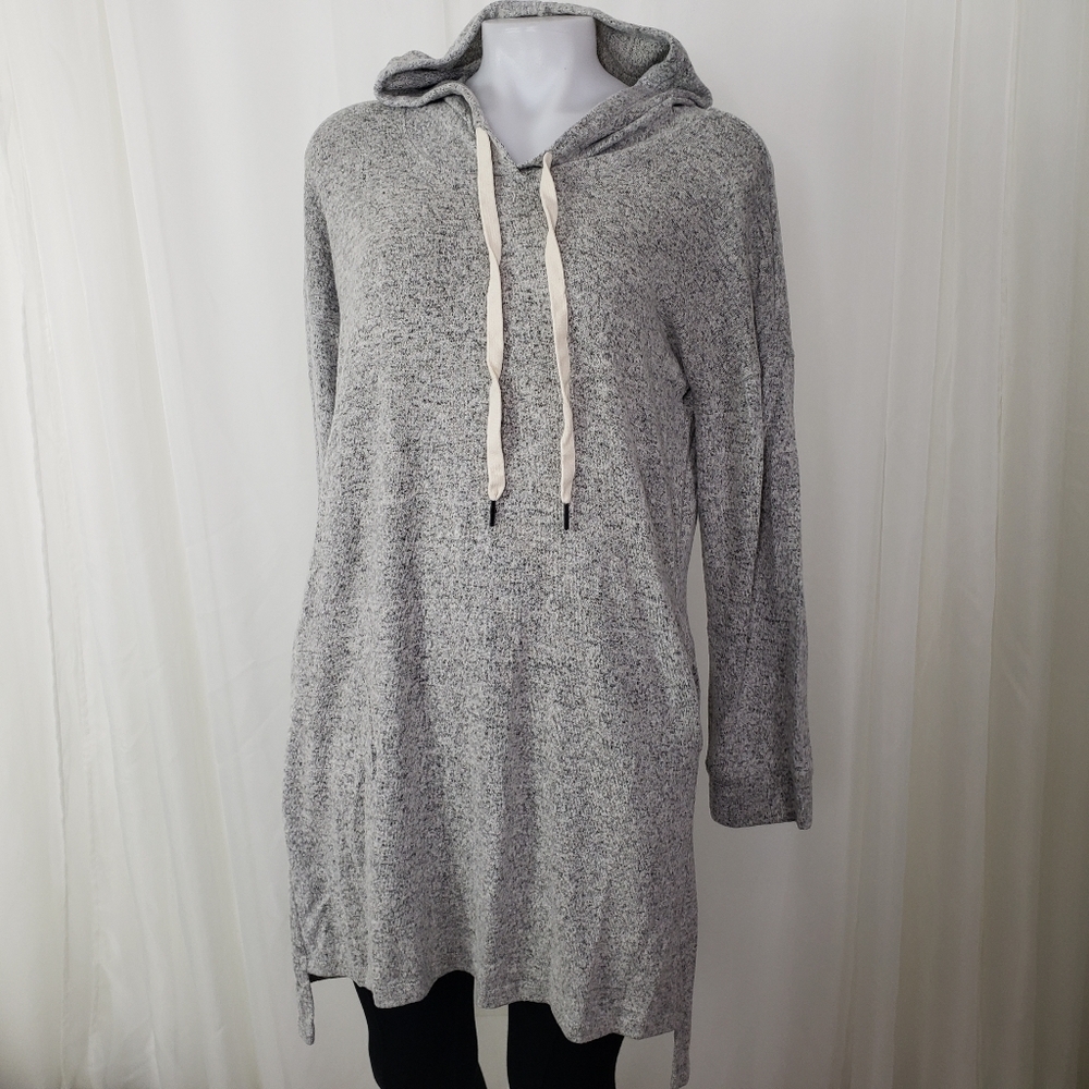 Potter's Pot plush gray hoodie dress soft cozy long sleeve large